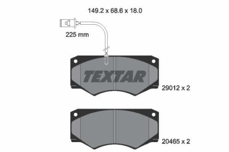 Комплект тормозных колодок, дисковый механизм TEXTAR 2901201