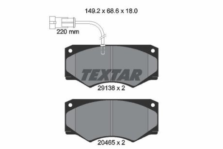 Комплект тормозных колодок, дисковый механизм TEXTAR 2913801