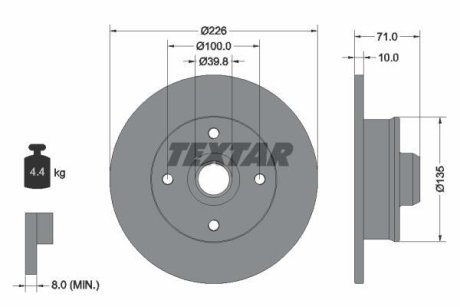 Тормозной диск TEXTAR 92041803