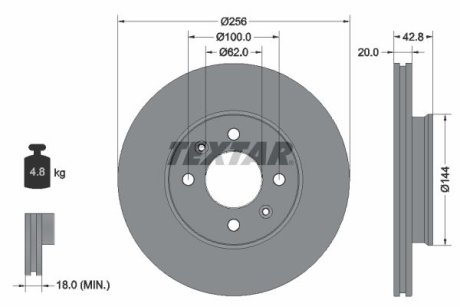 TARCZA HAMULCOWA PRZOD TEXTAR 92295403