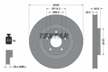 Диск тормозной TEXTAR 92306503