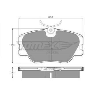 Колодки тормозные передние (19.3mm) МERCEDES W124, W201 2.3-16V (Lucas) TOMEX 1021