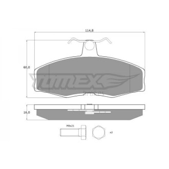 Гальмiвнi колодки дисковi TOMEX 10272