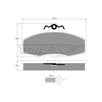 Гальмівні колодки передні TOMEX 1027