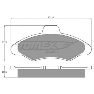 Колодки гальмівні дискові, комплект TOMEX 1082