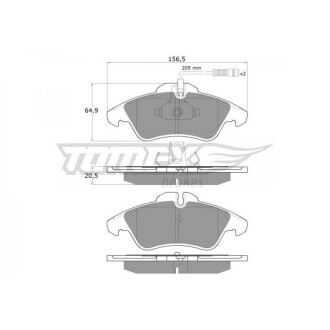Гальмівні колодки передні (+ датчик) TOMEX 10931