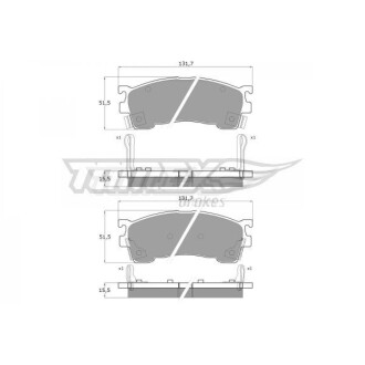 Гальмівні колодки передні TOMEX 1102