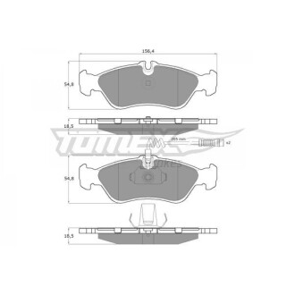 Гальмівні колодки задні (+ датчик) TOMEX 11491