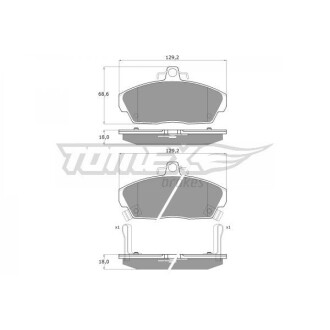 Гальмiвнi колодки дисковi TOMEX 1151