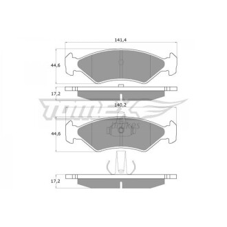 Гальмівні колодки передні TOMEX 1254