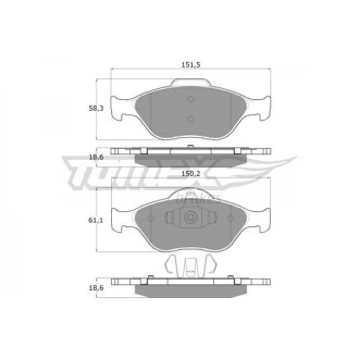 Гальмівні колодки передні TOMEX 1255