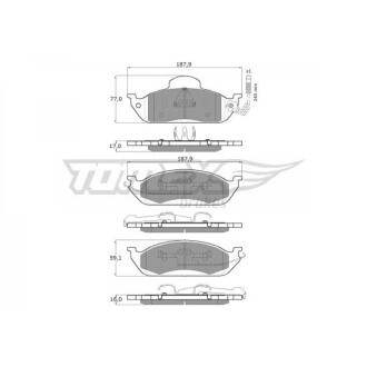 Гальмівні колодки передні (+ датчик) TOMEX 12-83