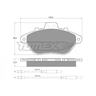 Гальмівні колодки передні (+ датчик) TOMEX 1345
