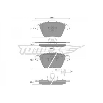 KLOCKI HAM PRZ╙D AUDI A4 06-08/A6 04-11 TOMEX 1423