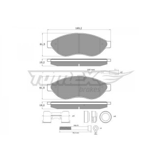 Гальмiвнi колодки дисковi TOMEX 1439