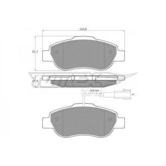 KLOCKI HAM PRZ╙D FIAT 500, 500C, FIORINO, PANDA, QUBO /FORD KA TOMEX 1442