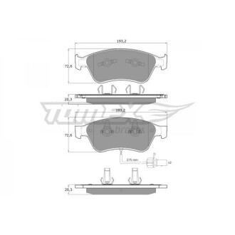 KLOCKI HAM PRZ╙D AUDI A6/ A8, VW PHAETON 03- TOMEX 1510