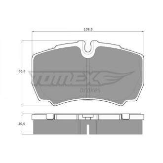 Колодки гальмівні дискові, комплект TOMEX 1511