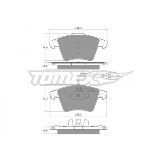 KLOCKI HAM PRZ╙D VW TOUAREG 2.5 R5 TDI, 3.6 V6 FSI, 4.2 V8, 4.2 V8 FSI, 6.0 W12 12/02-05/10 TOMEX 1523