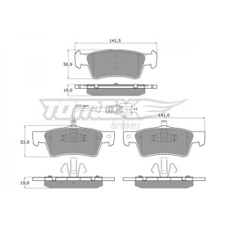 KLOCKI HAM TYг VW TRANSPORTER T5 1.9 TDI/2.0/2.5/3.2 03- TOMEX 1614