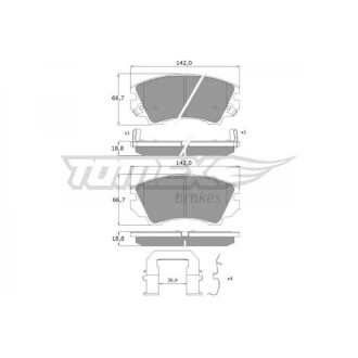 KLOCKI HAM PRZ╙D OPEL INSIGNIA (17) 08-/ZAFIRA 11-/SAAB 9-5 10- TOMEX 1634