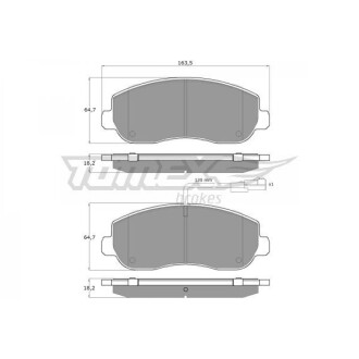 Гальмiвнi колодки дисковi TOMEX 1640