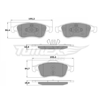 KLOCKI HAM PRZ╙D DACIA DUSTER 10-/RENAULT FLUENCE 10-/RENAULT MEGANE III 08- TOMEX 1641