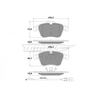 KLOCKI HAM PRZ╙D CITROEN C5 08-/PEUGEOT 508 10- TOMEX 1655