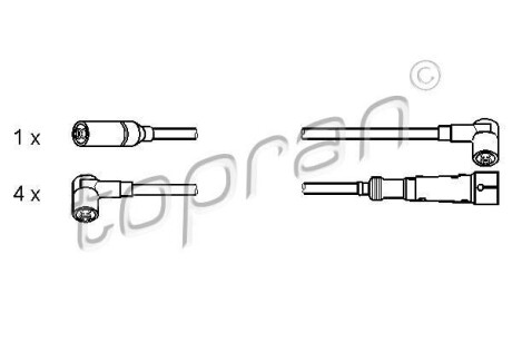 Комплект проводов зажигания TOPRAN / HANS PRIES 100192