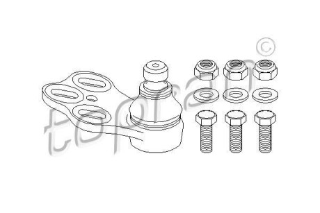 Опора шаровая MB SPRINTER 208-416, VW LT 28-46 95-06 передн. TOPRAN / HANS PRIES 104 407
