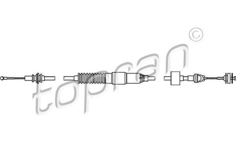 Трос, управление сцеплением TOPRAN / HANS PRIES 108695