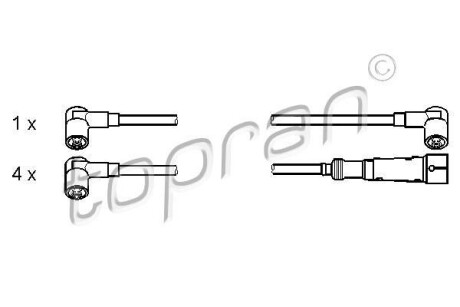 Комплект проводів запалювання TOPRAN TOPRAN / HANS PRIES 108958