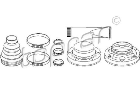 Пильовик привідного валу (набір) TOPRAN TOPRAN / HANS PRIES 111671