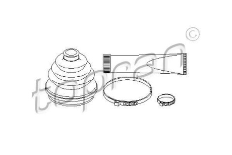 Комплект пылника, приводной вал TOPRAN / HANS PRIES 202423