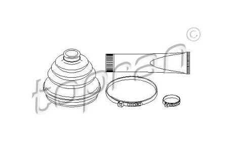Пильовик привідного валу (набір) TOPRAN TOPRAN / HANS PRIES 202424