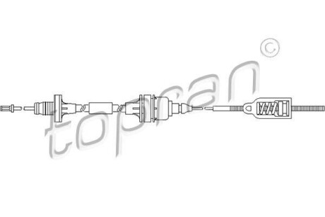 Трос, управление сцеплением TOPRAN / HANS PRIES 206560