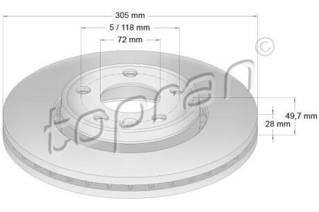 Гальмівний диск TOPRAN TOPRAN / HANS PRIES 207073