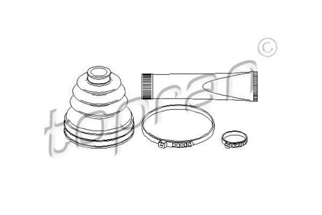 Комплект пылника, приводной вал TOPRAN / HANS PRIES 207197