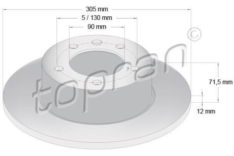 Гальмівний диск TOPRAN TOPRAN / HANS PRIES 208236