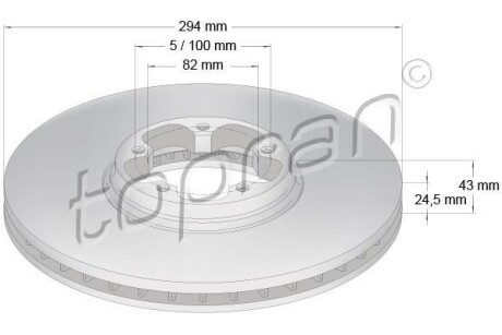 Гальмівний диск TOPRAN TOPRAN / HANS PRIES 302087