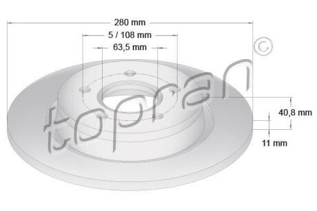 Гальмівний диск TOPRAN TOPRAN / HANS PRIES 302333