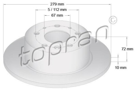 Гальмівний диск TOPRAN TOPRAN / HANS PRIES 400859