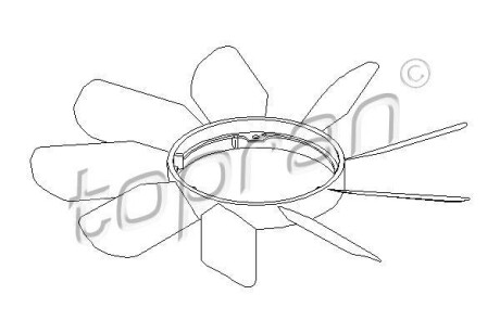 Крыльчатка вентилятора, охлаждение двигателя TOPRAN / HANS PRIES 400999