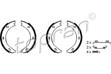 Гальмівні колодки ручного гальма TOPRAN TOPRAN / HANS PRIES 401021
