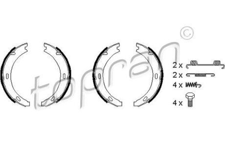 Гальмівні колодки ручного гальма TOPRAN TOPRAN / HANS PRIES 401022