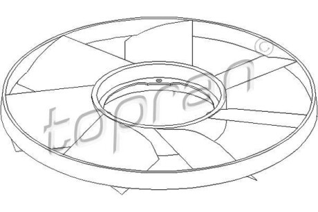 Крыльчатка вентилятора, охлаждение двигателя TOPRAN / HANS PRIES 500905