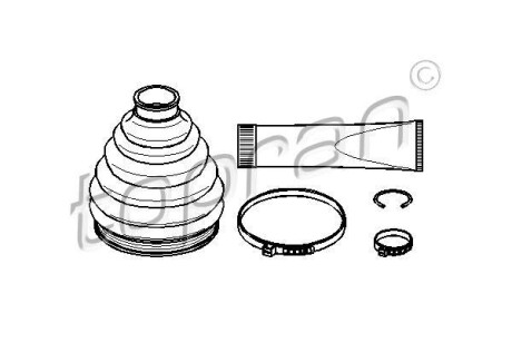 Пильник привiдного валу к-т TOPRAN / HANS PRIES 722 473