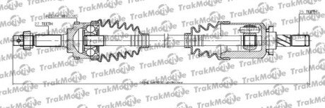 NISSAN Полуось лів. с ABS 44 зуб. L=639mm, 27/25 зуб. PRIMERA Hatchback (P11) 1.6 16V 96-02 Trakmotive 30-1121 (фото 1)