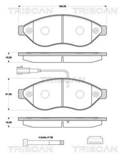 Гальмівні колодки, дискове гальмо (набір) TRISCAN 811010562