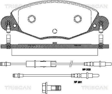 Гальмівні колодки, дискове гальмо (набір) TRISCAN 811028018